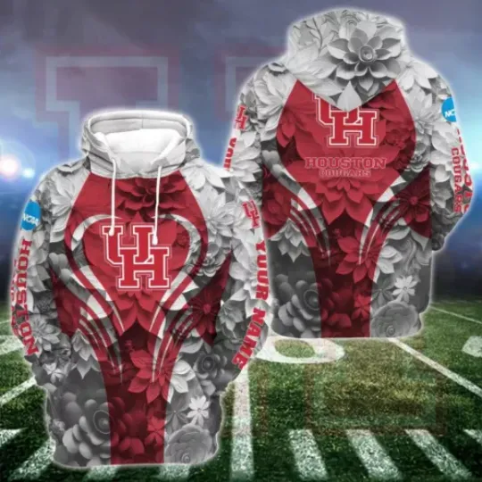 Personalized Houston Hoodie Leggings, Game Day Football 3D Hoodie Leggings