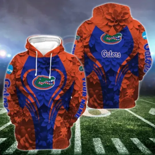 Personalized Florida Football Hoodie Leggings, Gators Game Day Football 3D Hoodie Leggings
