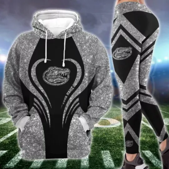 Personalized Florida Football Hoodie Leggings, Game Day Football 3D Hoodie Leggings