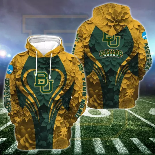 Personalized Baylor-Bears Hoodie Leggings, Game Day Football 3D Hoodie Leggings