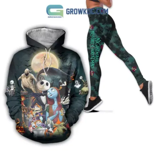 Personalized Jack Skellington Nightmare 3D Hoodie Leggings, Disney Nightmare 3D Hoodie Leggings
