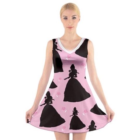 Beautiful  Disney Princess Belle silhouette dress. Magic parks dress with princess accents!