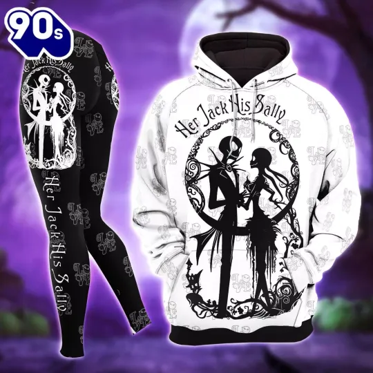 Nightmare Couple Combo Hoodie and Leggings - Jack And Sally 3D Hoodie Leggings