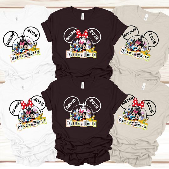 Custom Disney Group Shirts, Disneyworld Custom Name Shirt, Disney Family Matching Shirts, Disney Trip Shirts, Disney Birthday Shirt