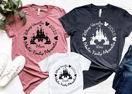 Discover Custom Disney 2025 Family Vacation Shirt,disney 2025 shirt,Family Trip 2025, Personalized Family Vacation,Family Vacation Shirt,Disney Shirt