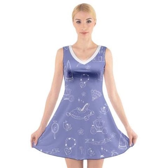 Beautiful  Disney Princess dress. Magic parks dress with princess accents! Glass slippers, wands and more