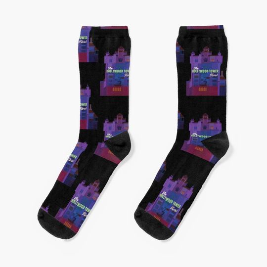 Tower of Terror Ride Design Socks