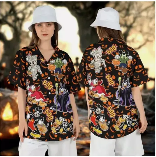Discover Mickey And Friends Halloween Boo Bee Spooky Season 3D HAWAII SHIRT