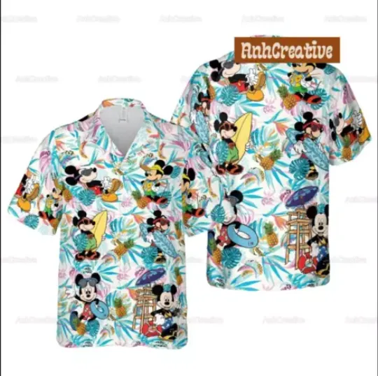Vintage Disney Mickey 3D HAWAII SHIRT Halloween Gift Best Price Christmas Gift