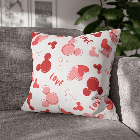 Mickey Valentine's Throw Pillow, Disney Pillow, Minnie Cushion, Disney Cushion, VDay, Disney Home Decor, Disney Accessories, Gift, Subtle