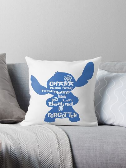 Stitch Ohana means family Pillow