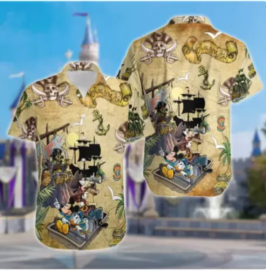 Pirated Of the Caribbean Mickey And Friends 3D HAWAII SHIRT