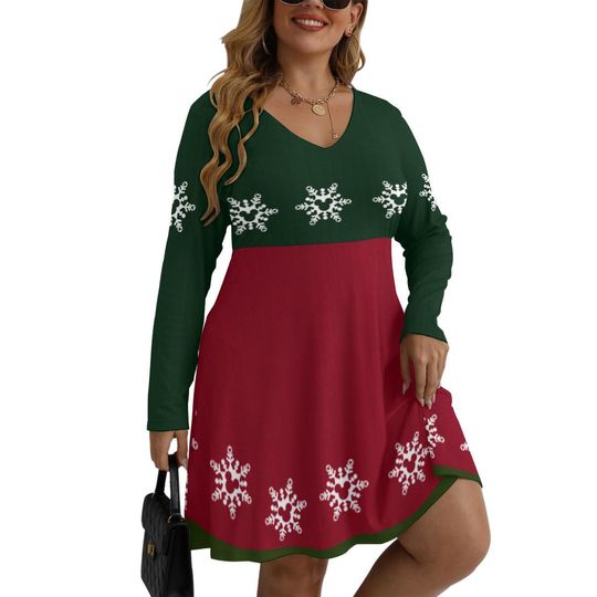 Christmas Minnie Mouse Plus Size Dress , Holiday Winter Disney Dress