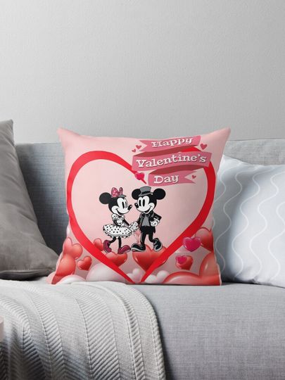 Valentine’s Steamboat Willie love  Pillow