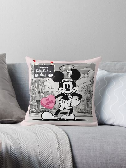 Steamboat Willie Valentines Pillow