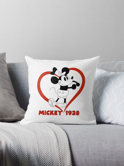 Mouse 1928 - Steamboat Willie- MyRedDark Pillow