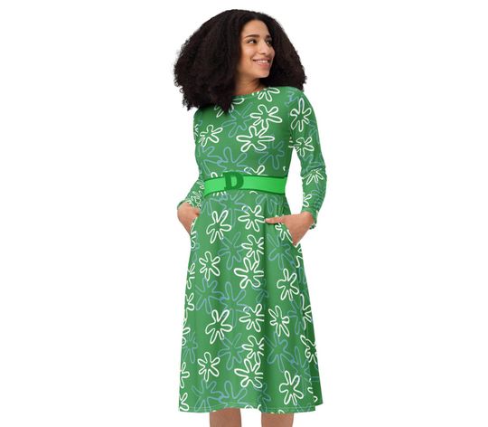 Disgust dress, Disgust costume, Disgust bounding, joy anger sadness disgust,  long sleeve midi dress, Disney bounding
