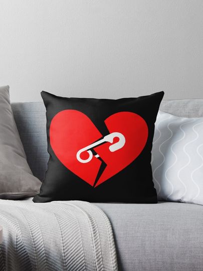 Broken Heart Safety Pin Pillow