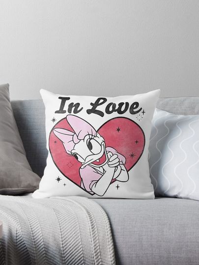 Vintage Daisy Duck In Love Valentines Gifts Pillow