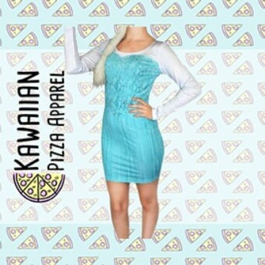 Elsa   Inspired Long Sleeve Bodycon Dress