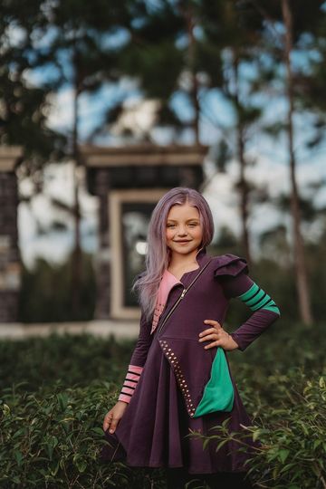 READY TO SHIP,Mal Descendants Dress,Mal Costume,Disney Villains,Disney Cosplay,Twirl Dress,Mal Halloween Costume,Machine washable costume