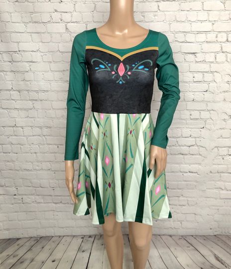 Anna Coronation   Inspired Long Sleeve Skater Dress