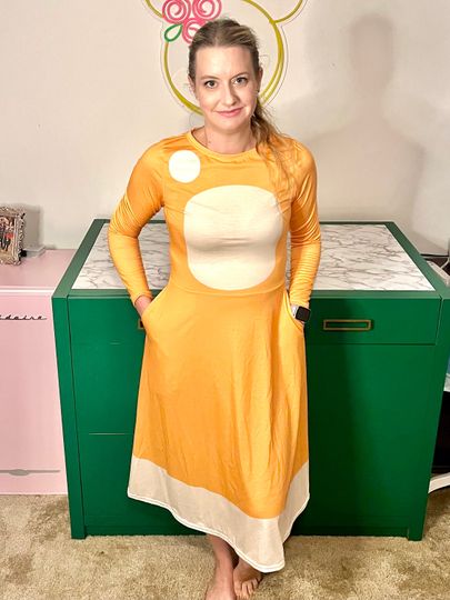 Orange Mum - Family Costumes- Costume Dress - Disney Bounding - U.S. EXPRESS - Women's long sleeve midi dress