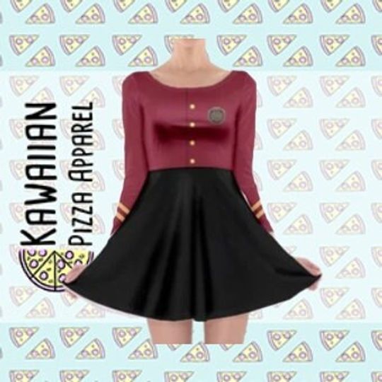 Tower of Terror Bellhop Inspired Long Sleeve Skater Dress