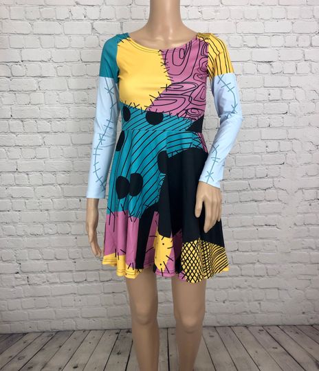 Sally Inspired Long Sleeve Skater Dress