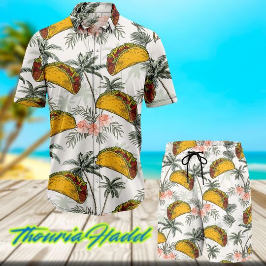 Tacos Taco Bell Tropical Vintage Hawaii Shirt, Summer Hawaiian Shirts For Men And Women, Aloha Beach Shirt, Gift Foodie