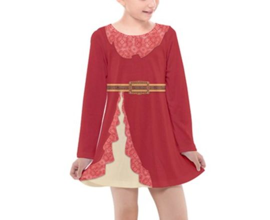 Kid's Elena of Avalor Inspired Long Sleeve Dress