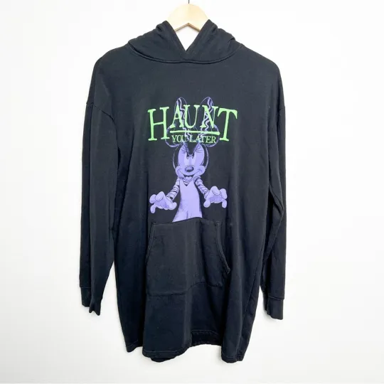 Disney Parks Authentic Minnie Haunt You Later Sweatshirt Hoodie Dress Tunic
