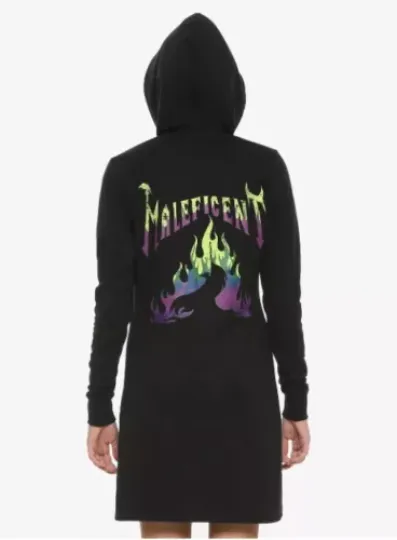 Hot Topic Disney Villains Maleficent Black Hoodie Dress Juniors'/Teens' Small S