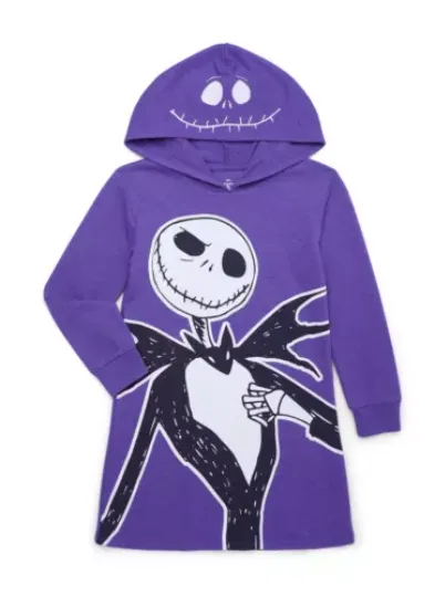 Nightmare Before Christmas Halloween Cosplay Hoodie Dress, Purple Size M 7/8 NEW
