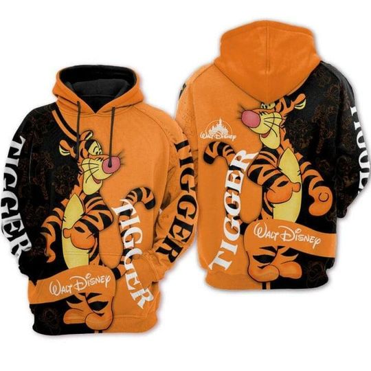 Tigger Hoodie 3D, Tigger 3D Printed Hoodie, Disney Tigger 3D Hoodie, Winnie The Pooh 3D Hoodie