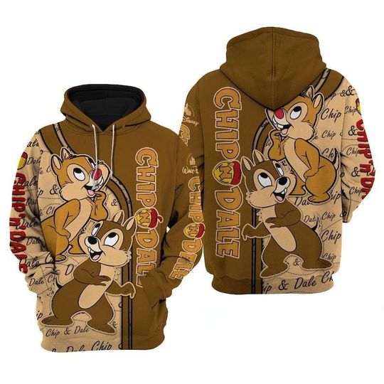 Chip And Dale Hoodie 3D, Chip And Dale 3D Printed Hoodie, Disney Chip And Dale 3D Hoodie