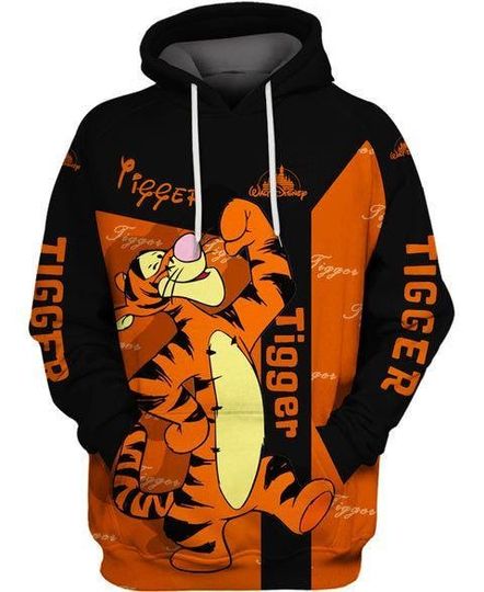 Disney Winnie The Pooh 3D Hoodie, Tigger Hoodie 3D, Tigger Winnie Pooh 3D Printed Hoodie