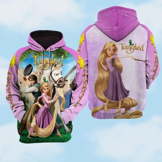 Tangled 3D Hoodie, Disney Princess 3D Hoodie, Magic Kingdom 3D Hoodie, Cartoon Movie 3D Hoodie, Disneyland Trip 3D Hoodie