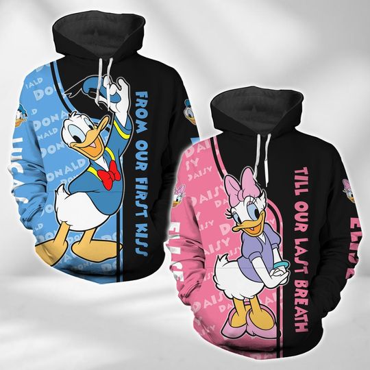 Disney Donald And Daisy Duck 3D Hoodie, Valentines Day 3D Hoodie, Anniversary 3D Hoodie