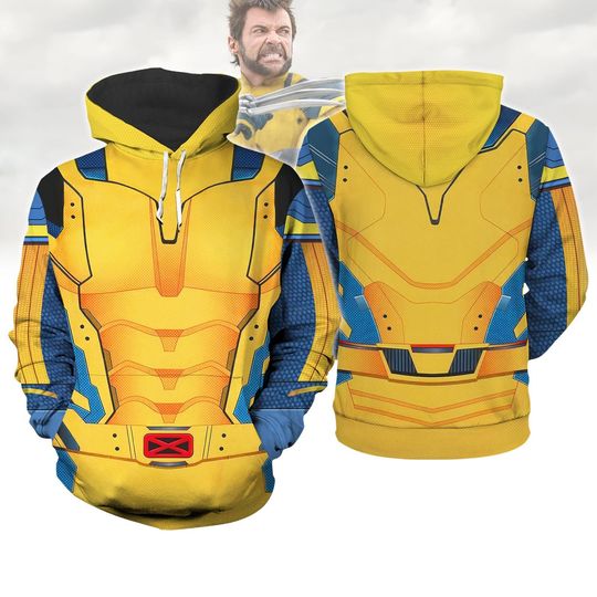 Wolverine Costume 3D Hoodie, Wolverine Cosplay 3D Hoodie, Xmen Superhero 3D Hoodie, Logan Costume 3D Hoodie