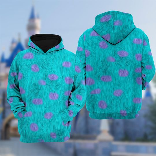 Monsters Inc Costume 3D Hoodie, James P. Sullivan Cosplay Costume 3D Hoodie, Cartoon Character 3D Hoodie