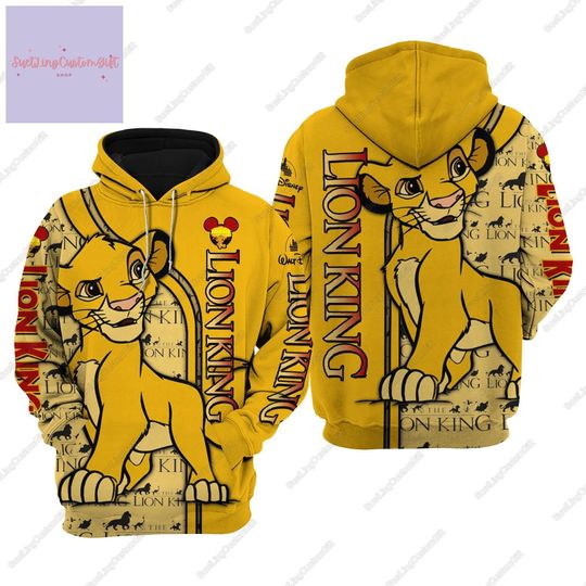 The Lion King 3D Hoodie, The Lion King 3D Hoodie, Simba 3D Hoodie, Disney Cartoon Movie 3D Hoodie