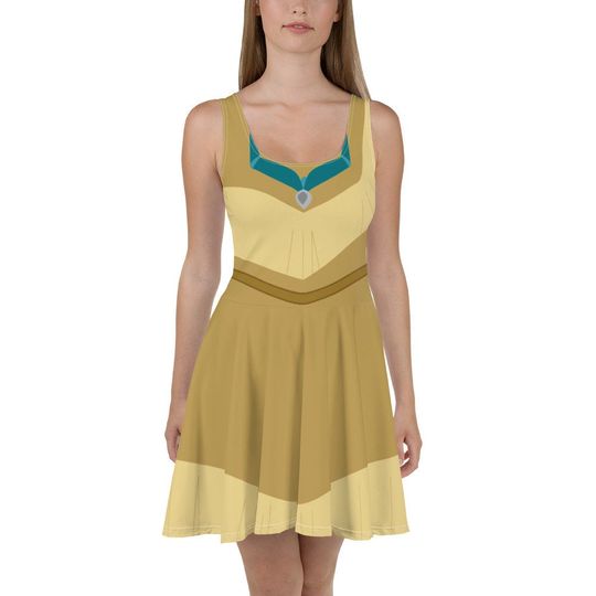 Pocahontas (with necklace) Inspired Cosplay Skater Dress / Running Costume