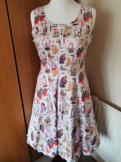 Snow White inspired playing cards skater print dress with pockets