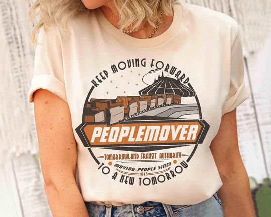 Disney Space Mountain Peoplemover Keep Moving Forward Retro T-shirt, Tomorrowland Magic Kingdom T-Shirt