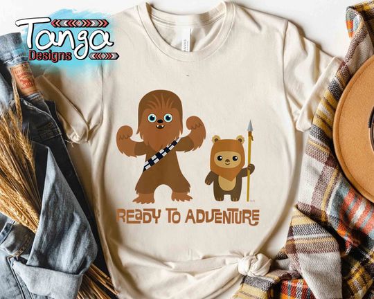 Disney Star Wars Chewbacca Chewie And Ewok Ready Adventure Premium T-Shirt, Disney Galaxy's Edge Unisex T-Shirt
