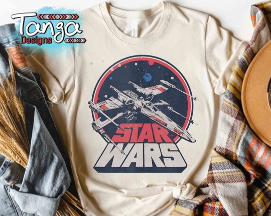 Retro X-Wing Starfighter Vintage 1977 T-Shirt, Disney Star Wars Day T-Shirt, Galaxy's Edge Hollywood Studios T-Shirt