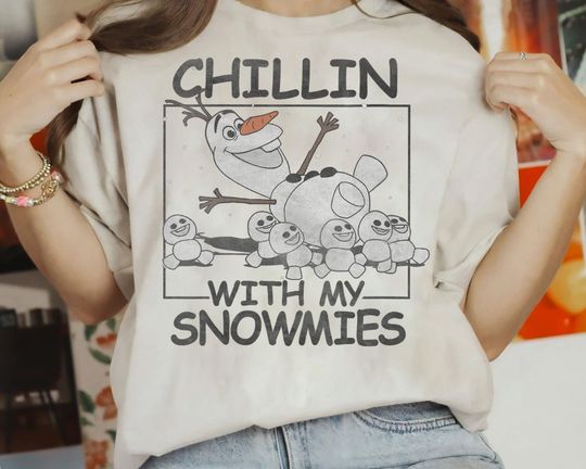 Disney Olaf Chillin With My Snowmies Portrait T-Shirt, Elsa Anna Olaf T-Shirt, Magic Kingdom Disneyland T-Shirt