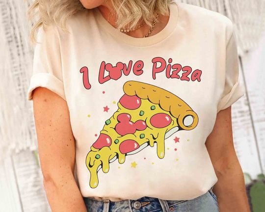 Mickey Mouse Ears I Love Pizza T-shirt, Funny Disney Mickey and Friends T-Shirt, Disneyland Family T-Shirt