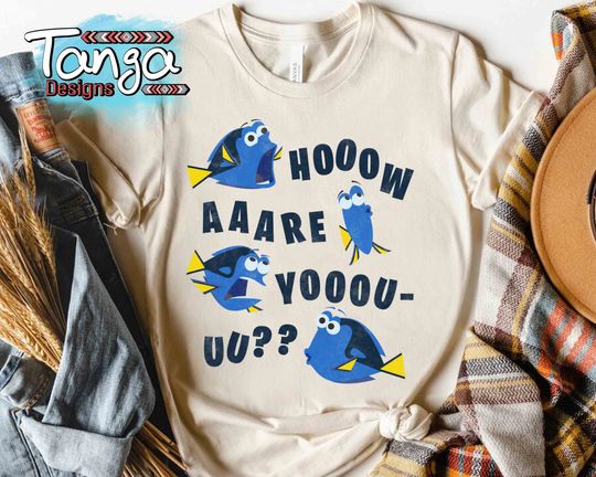 Disney Pixar Finding Dory How Are You Retro T-Shirt, Magic Kingdom Holiday Trip T-Shirt